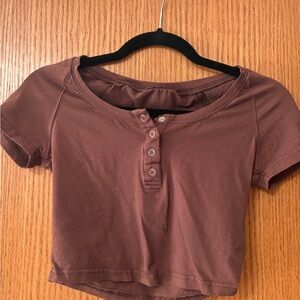 Casual Brown Women's Crop Top